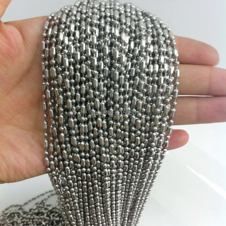 Wholesale 100meters 2.0mm Width DIY Jewelry Finding/Makings Stainless Steel Ball  Link Chain