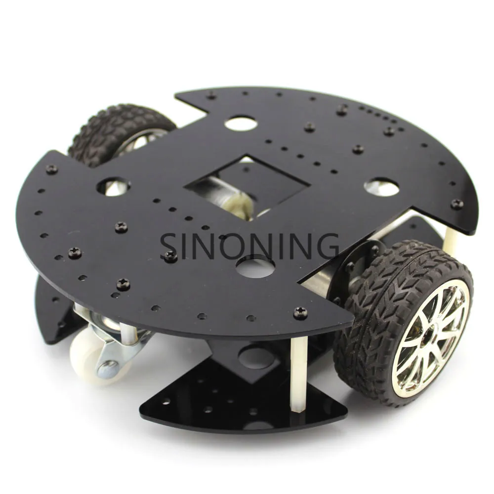 2WD Black Acrylic Robot Car Chassis 2 layer rugged 37B280 gear motor SN180