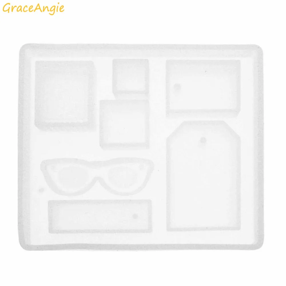 GraceAngie 1pc/pack Multi Shape Silicone Mold DIY Pendant Beads Casting Charm Molds Handmade Necklace Earring Jewelry Tools