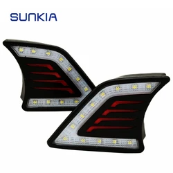SUNKIA 2Pcs/Set Car Styling LED DRL Daytime Running Light Super Bright Fog Lamp For Toyota Hilux Vigo 2012 2013 2014