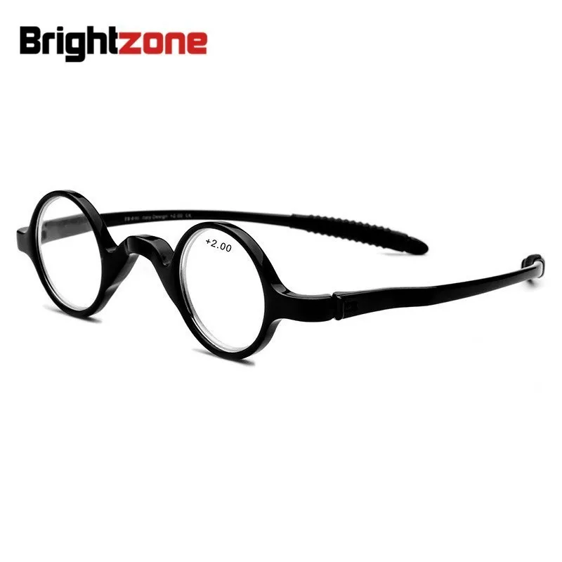 

Brightzone Fashion TR90 Full Frame Presbyopic Round Far Glasses For Diopter High Clear Reading Male Women Magnifier Folding