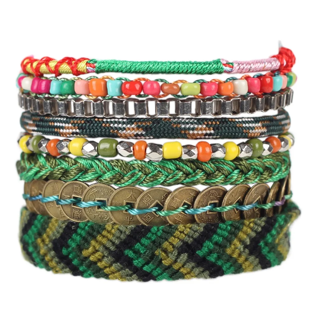 Bonsny Handgefertigten Luxus-armband Frauen böhmischen Marke Armreif Weben Pailletten Mode Armbänder 2016 News Schmuck Für Mädchen