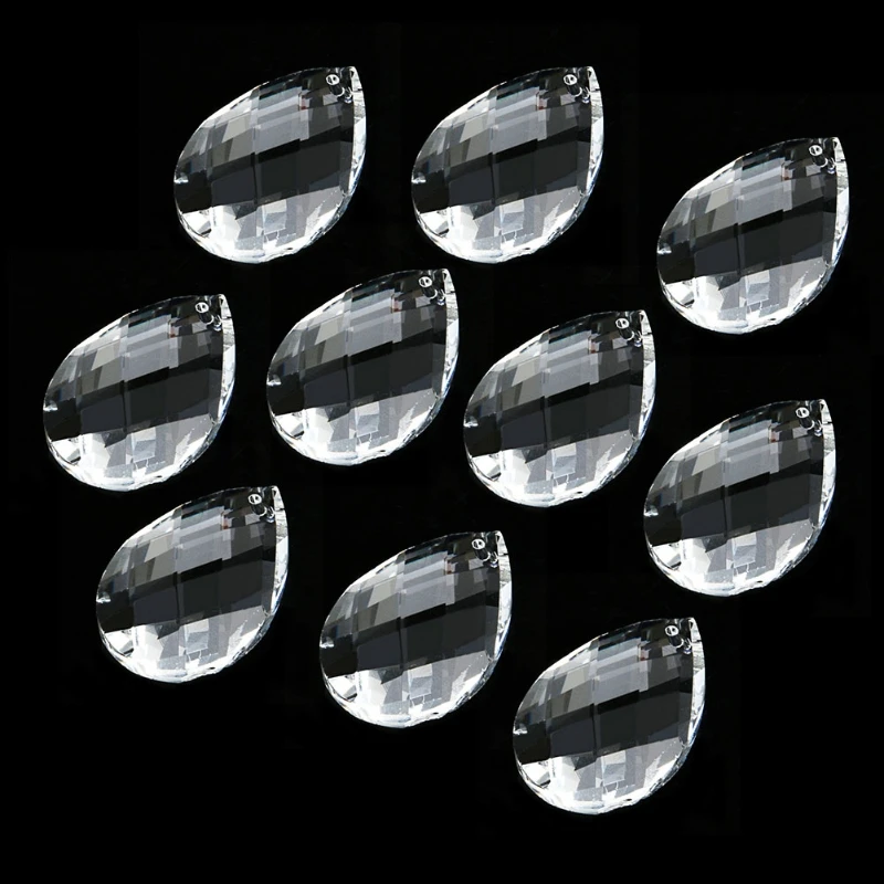 1pc Grid Clear Chandelier Glass Lamp Prisms Parts Hanging Drops Pendants 38mm