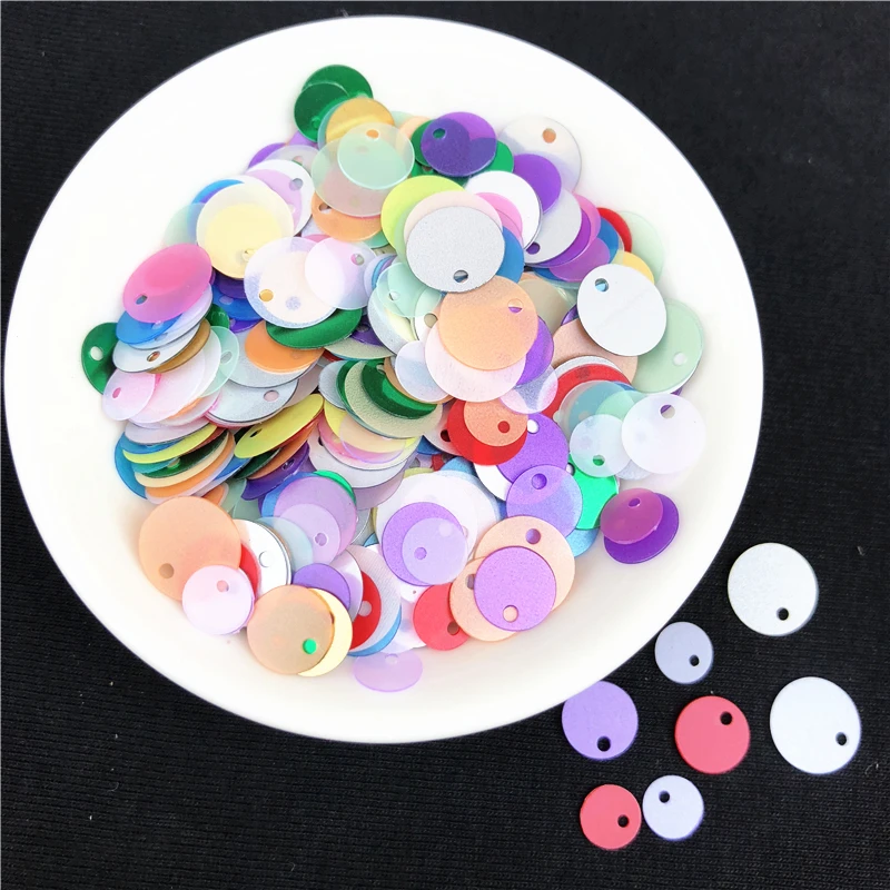 600Pcs Multi Size 6/8/10mm Side Drilling PVC Sequins DIY Clothing Sew Accessories Stage Costume Jewelry Making Sequin For Crafts