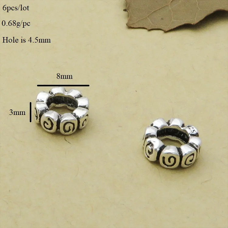 100% 925 silver Lucky Symbol spacers Sterling Jewelry Spacers DIY Jewelry Beads Findings