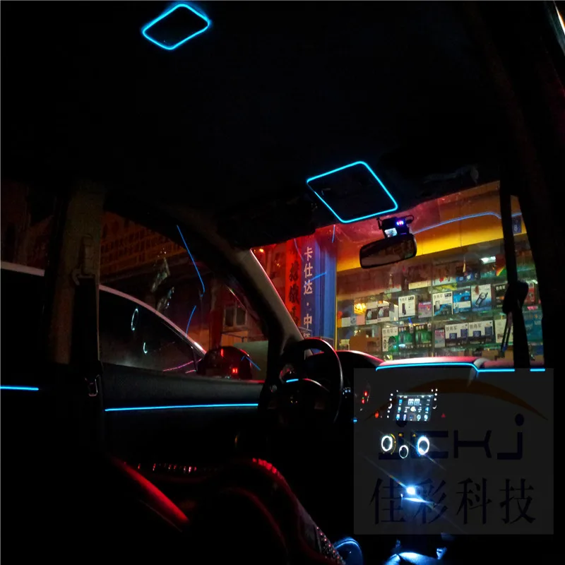 JingXiangFeng DIY Decoration 12V Auto Car Interior LED Flexible Neon Light EL Wire Light Line Party Weeding Decal 10 Colors 2M