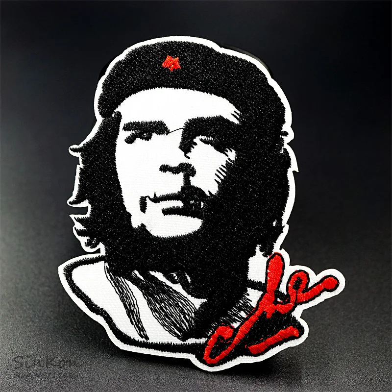 Che Guevara (Size:8.0X9.3cm) DIY Cloth Badges Patch Embroidered Applique Sewing Label Clothes Stickers Apparel Ornament