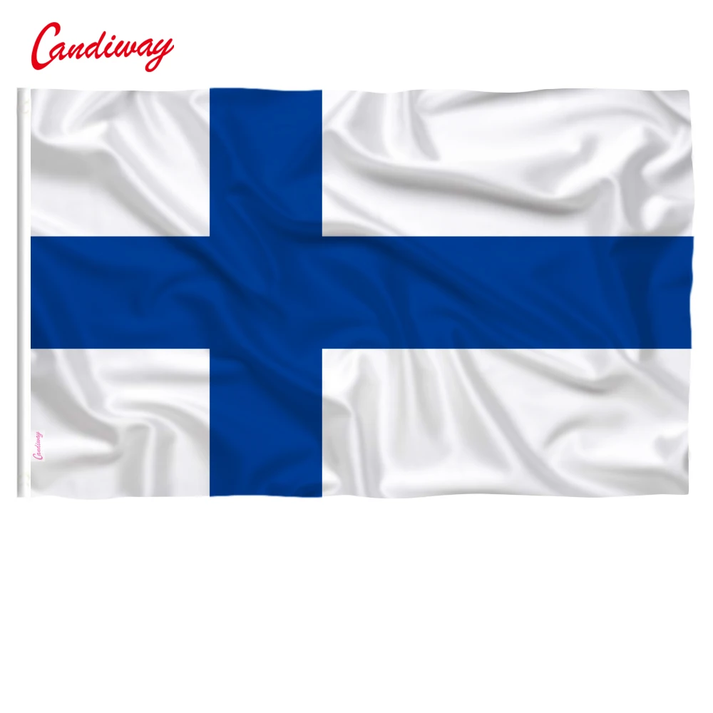 90 x 150cm Finland  Finnish  Flag Large Polyester Finnish National Banner  Finlander Indoor Outdoor Home Decor NN011