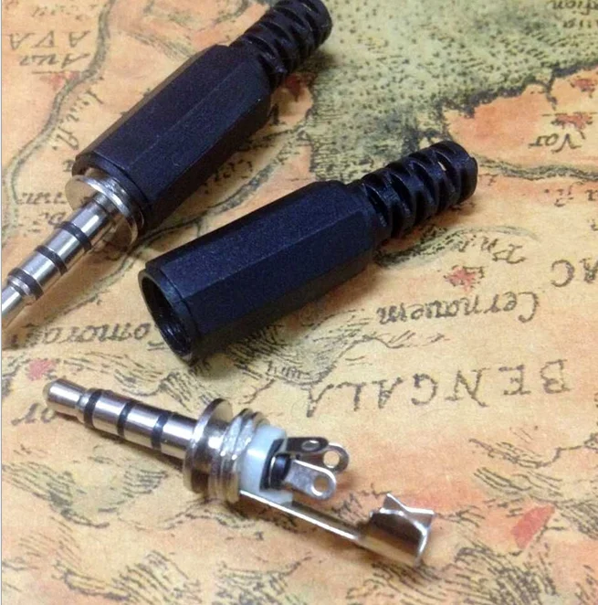 DIY ulepszony kabel do słuchawek 4 polak 3.5mm męski Adapter Audio naprawy nowy