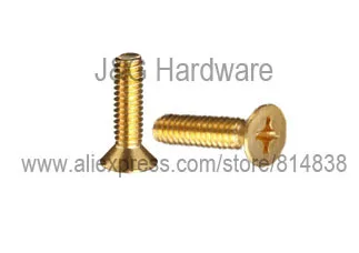 Wkooa M3 Brass Machine Screw Countersunk Head Flat head