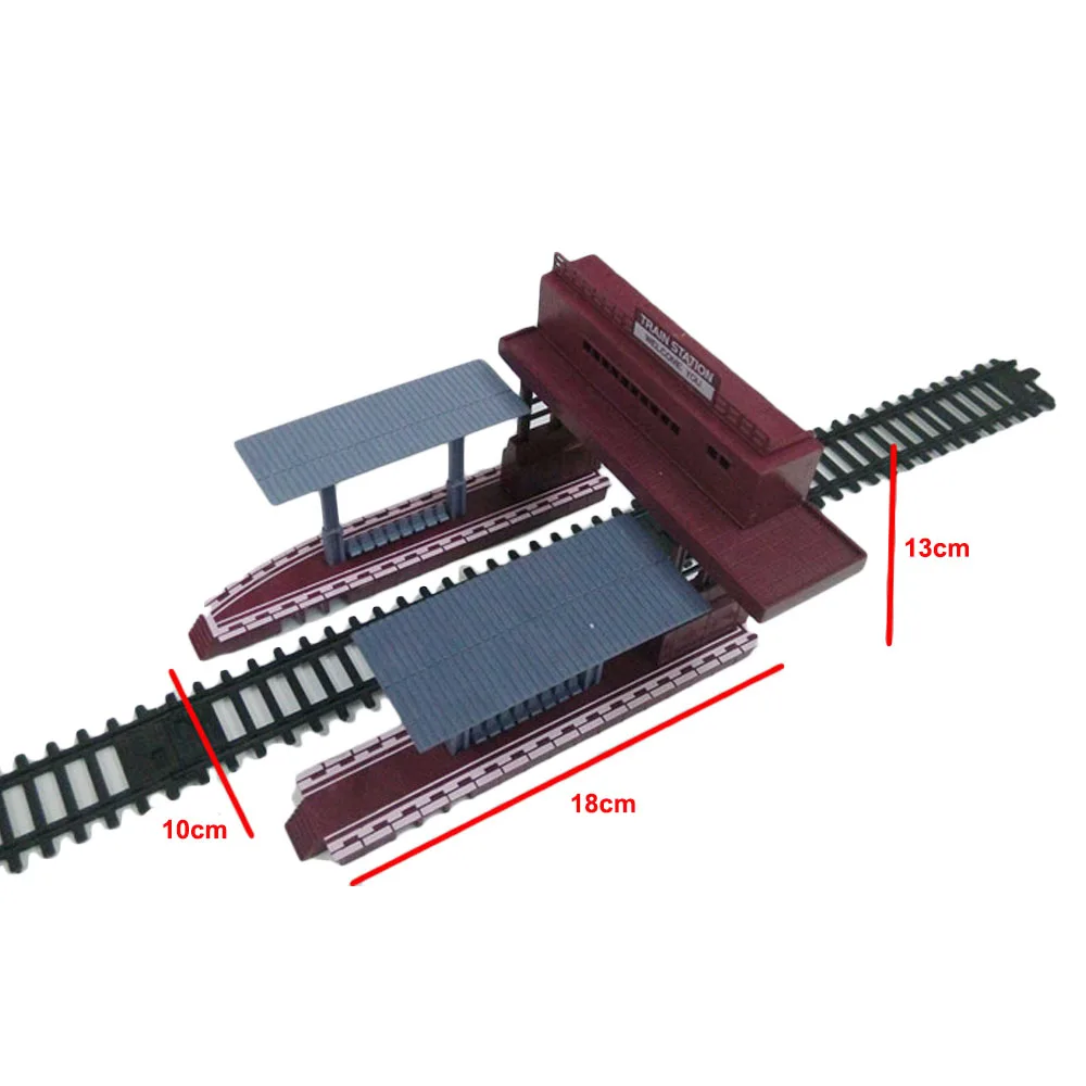 Escala ho modelo de plástico estação de trem, layout geral, acessórios de trem, modelo de brinquedo, materiais essenciais