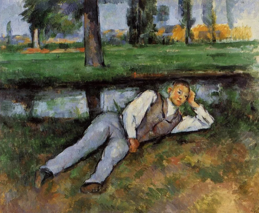 

oil paintings,Handmade Oil Painting Reproduction on linen canvas,boy-resting-1890 BY paul Cezanne,landscape oil painting