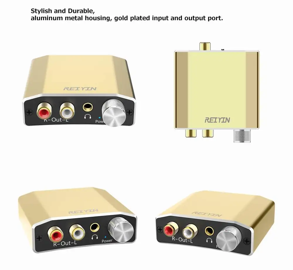 Reiyin DAC 192kHz 24bit Optical Coaxial Audio Converter for HD TV DVD XBOX PS4 Game console