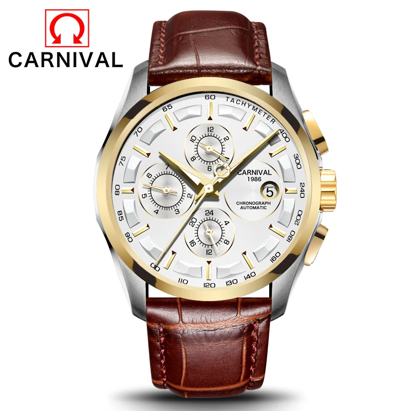 

Carnival Men Watches Automatic Mechanical Brand Luxury Watch Men Sapphire reloj hombre Waterproof Men Watch Wristwatche C-8629-8