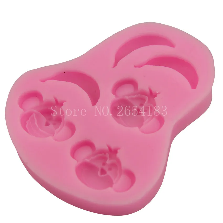 Animal Monkey Banana Silicone Fondant Cake Mold Cupcake Jelly Candy Chocolate Decoration Baking Tool Moulds Resin Art Available