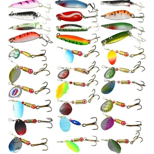 Fishing Lure Kits Hard ARTIFICIAL LURES MINNOW FISHING LURES Set Japan Steel Balls 30Pcs Blade Fish Bait Cheap Tackle NEW 2015