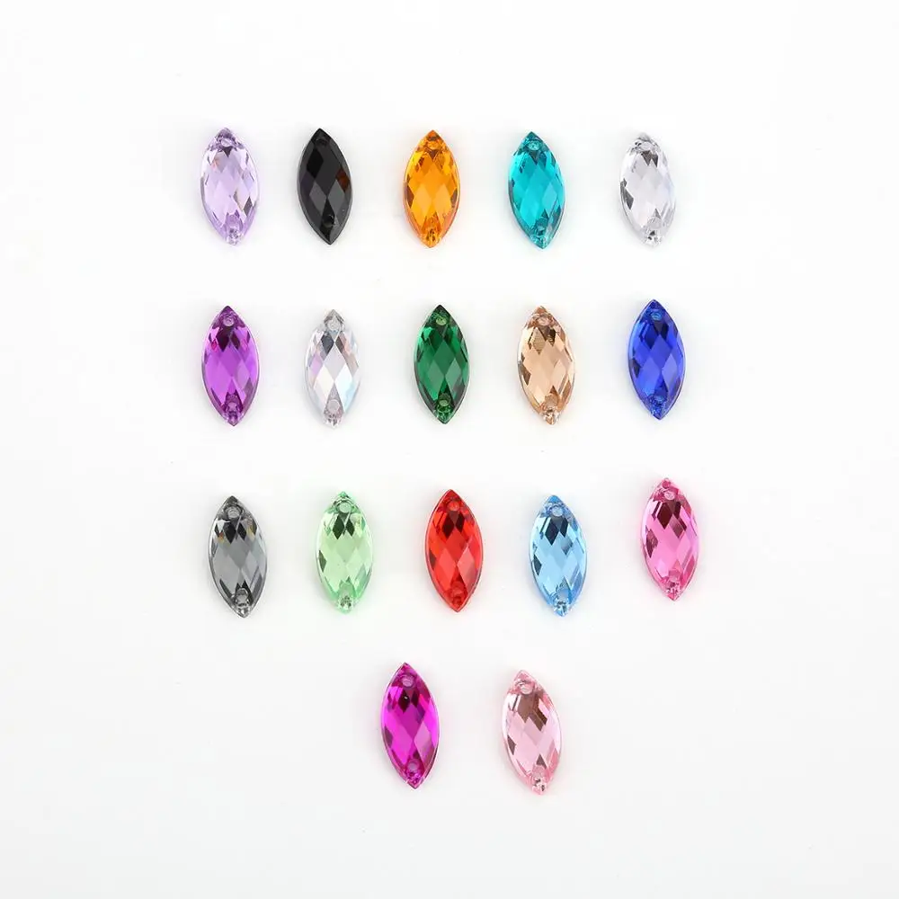 TPSMOC 3 Formati Horse Eye Acrilico Sew On Strass Flatback Colorati Per Cucire Strass Sciolto Pietre Per Il Vestito Delle Donne