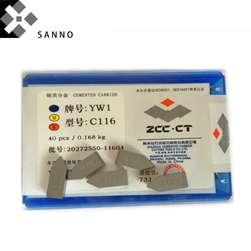 40 قطعة CNC كربيد إدراج الخيط الداخلي YT14 / YT5 / YW1 / YG6 / YG8 C116 طحن تحول لحام إدراج شفرة قطع ملحومة