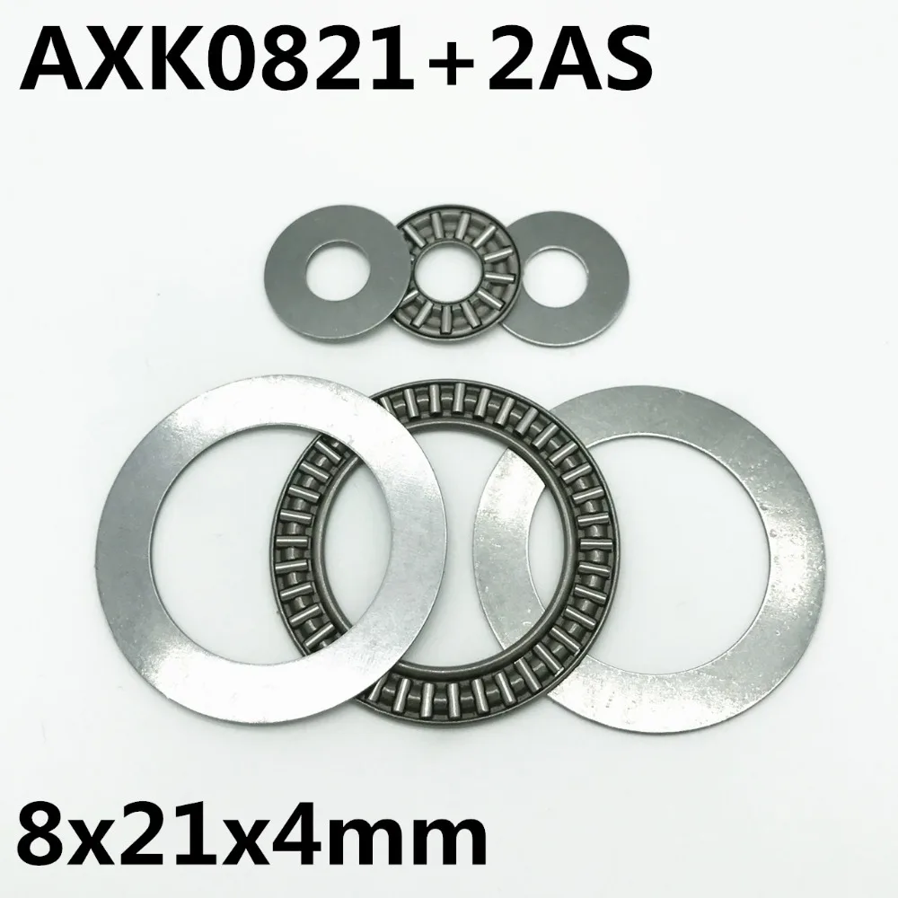 Rolamento axiais de agulha e rolamento 2 peças axk0821 + 2as, 8x21x2mm, novo rolamento de alta qualidade