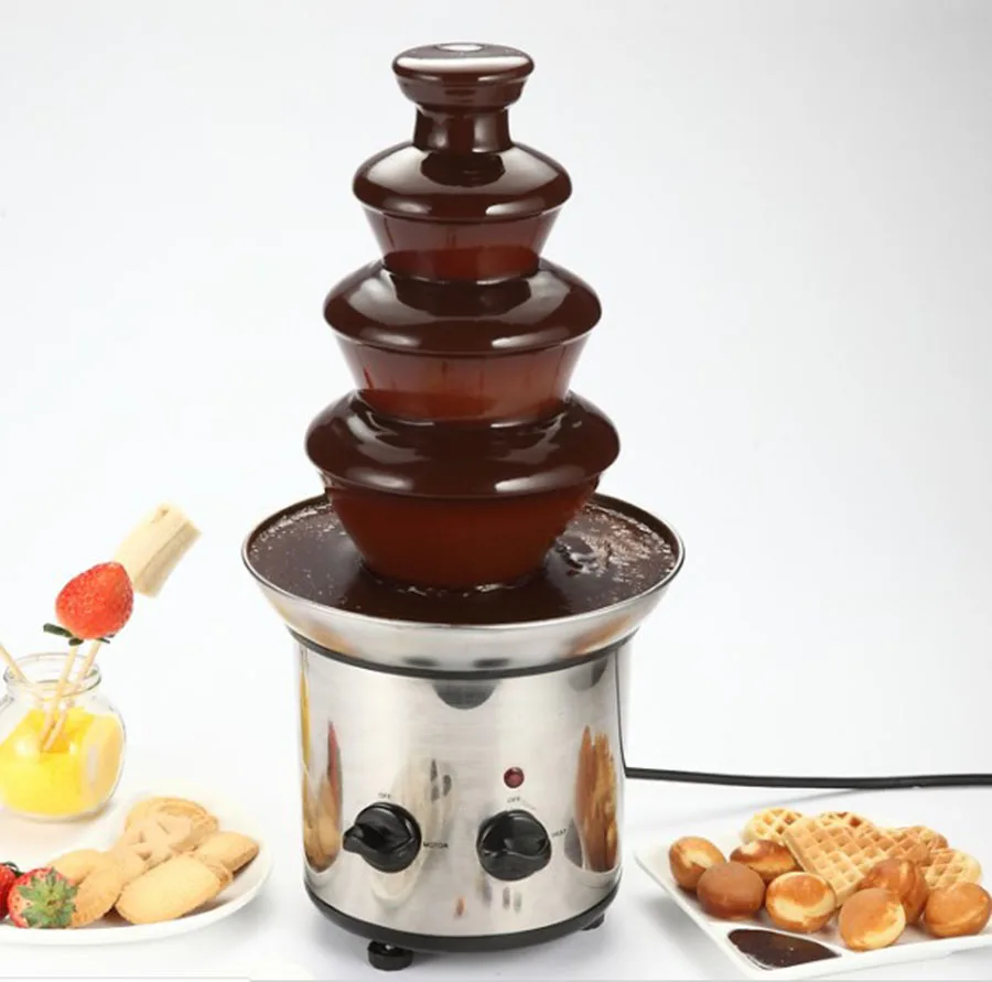 

4 layer DIY chocolate fountain machine falls hot pot lava machine automatic melting tower home party activities