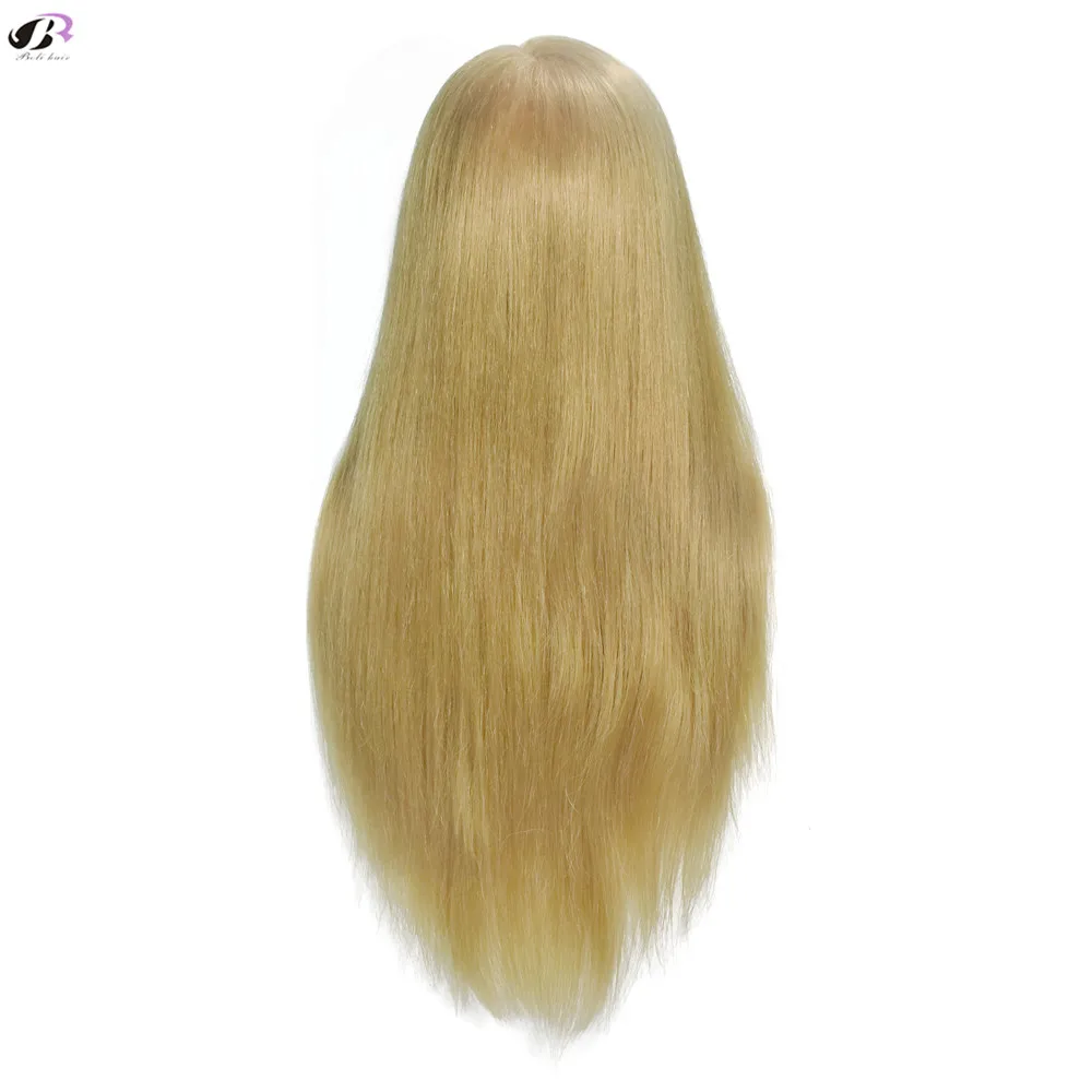 Cabeça de treinamento de cabelo humano 24 ", cabelo humano, manequim, cabeleireiro, estilização, cabeça de treino, 40%