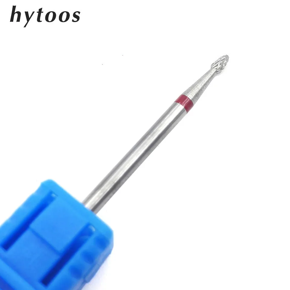 HYTOOS Tungsten Carbide Nail Drill Bit 3/32" Rotary Cuticle Burr Bits For Manicure  Drill Accessories Nail Milling Cutter-H0103P