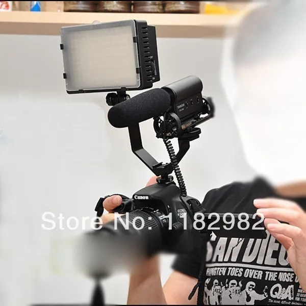 جديد وصول أعلى جودة أضواء الثلاثي الحذاء الساخن v جبل قوس مزدوج للفيديو/الميكروفونات/شاشات # F80618