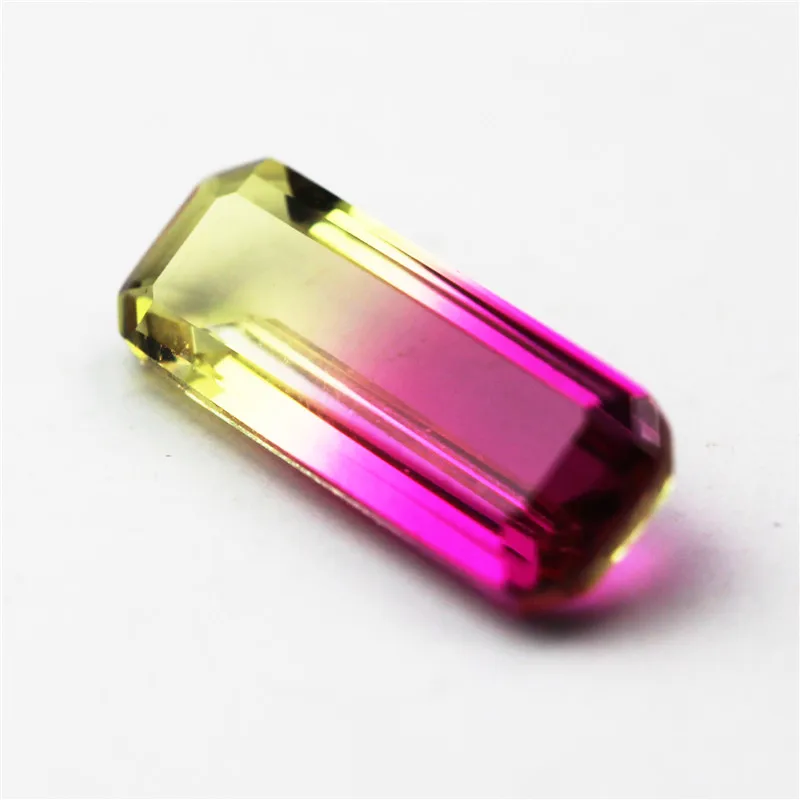 rectangle hot product composite stone bicolored tourmaline ornamental stones for rings bracelets DIY making faceted jewelry