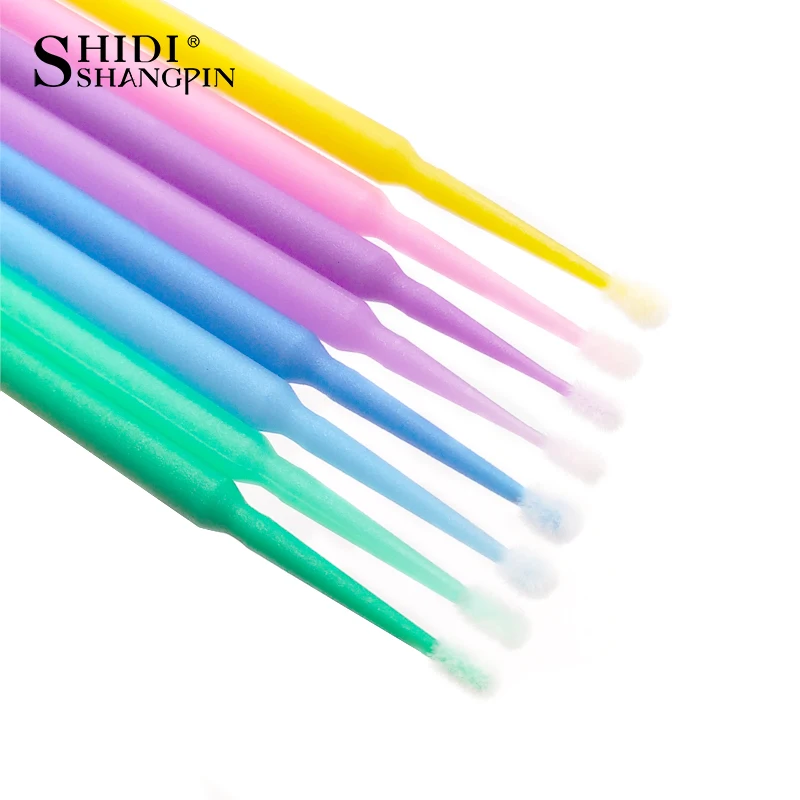100pcs/tasche Durable Micro Einweg Wimpern Verlängerung Make-up Pinsel Individuelle Applikatoren Mascara Entfernen Werkzeuge Tupfer