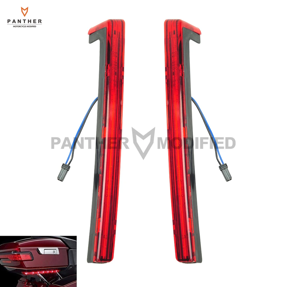 

Red Motorcycle Tour Pak Pack Accent Side Panel With LED Light case for Harley Davidson Touring Trunk 2014 2015 2016 2017