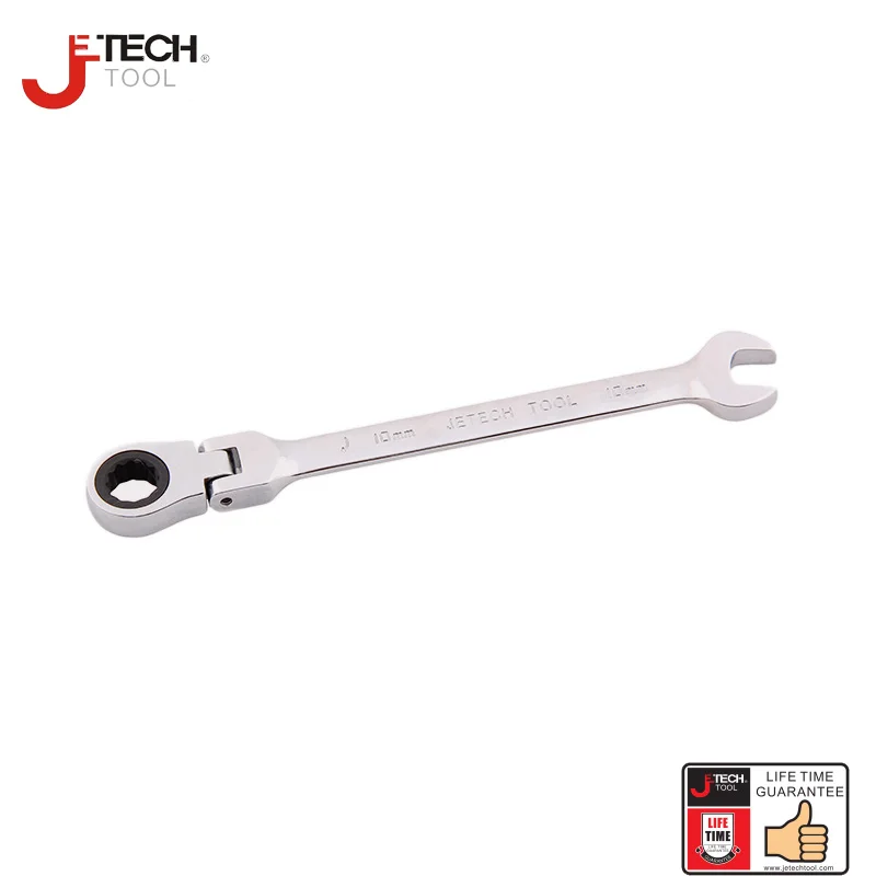 Jetech 1PC lifetime guarantee 8-32mm flex geared ratchet spanner handle combination torque ratchet gears wrench flexible head