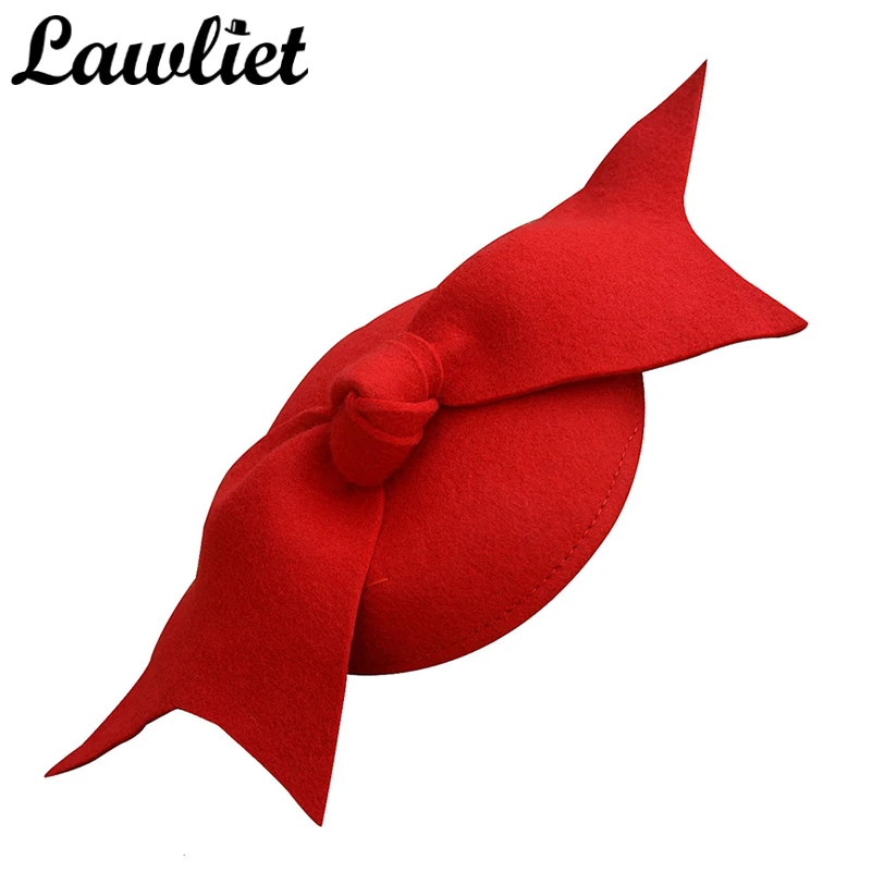 Lawliet Fascinator Angel Wing Ladies Wedding Bridal  Pillbox Headpiece Cocktail Derby Church Wool Hat A194