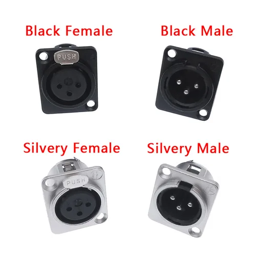 Imagen 2 del producto 1 Uds cañón 3 pines XLR enchufe metal YS145 YS146 macho hembra para conector de micrófono YS145BG YS146BG