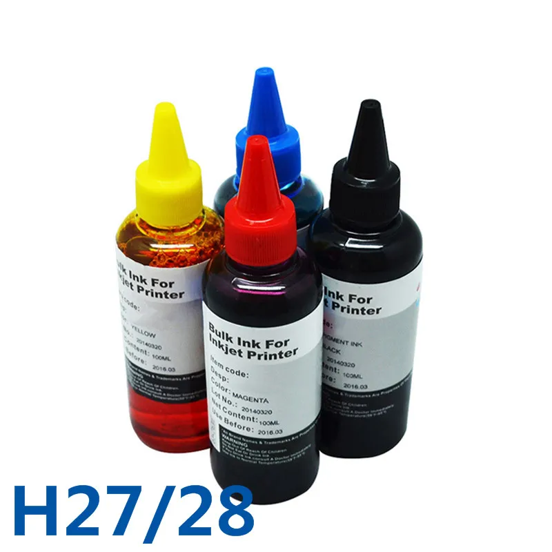 400 مللي ل HP27 28 جيدة جودة الطباعة الحبر و السائبة الحبر ل HP 3300 3320 3322 3323 3325 3420 طابعة كيبك الحبر المياه القائمة