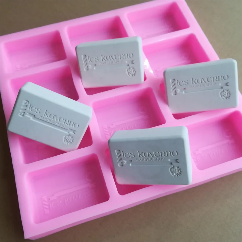 Customize Silicone Tray Silicone Mould 12 Cavities Bar Soap Moulds With Brand Logo