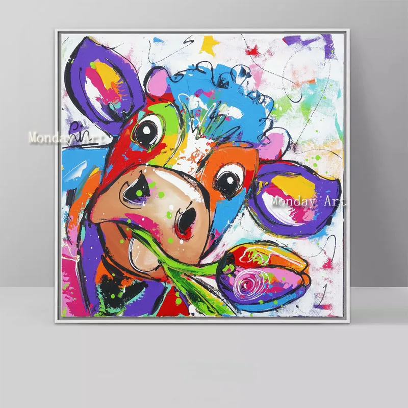 

Best art Cow oil Painting Hand painted Oil Painting on Canvas Artwork Home Decor Wall Art Picture for Living Room Mural Art