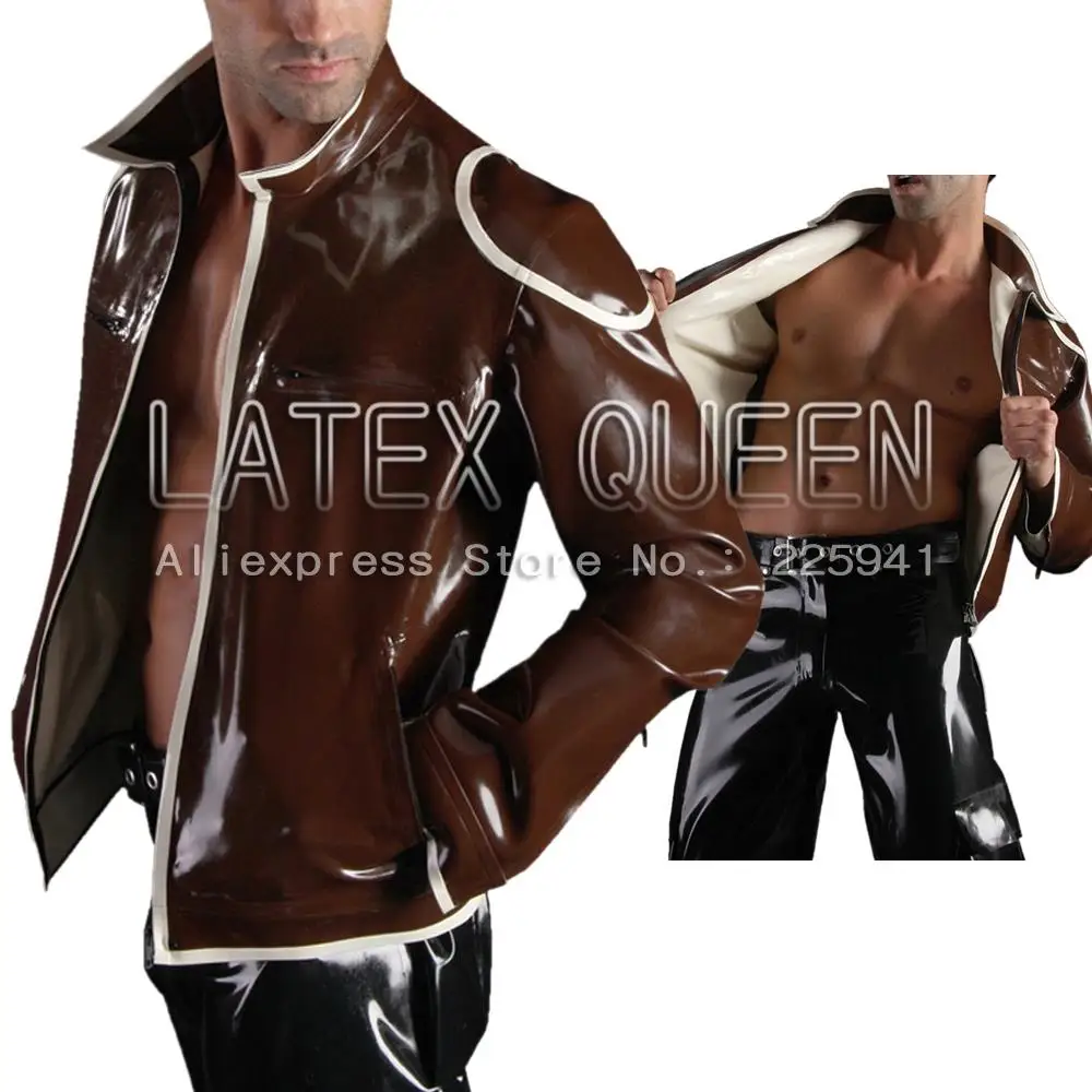 Latex outerwear jackets for man 0.4mm in two layer