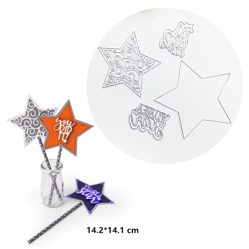 

Julyarts 4 Pcs New Arrived Star Metal Cutting Die 2019 For Scrapbooking Paper Card Decor Gift Making Dies