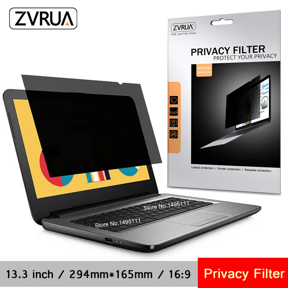 13.3 inch (294mm*165mm) Privacy Filter Anti spy Screens protective film for 16:9 Laptop