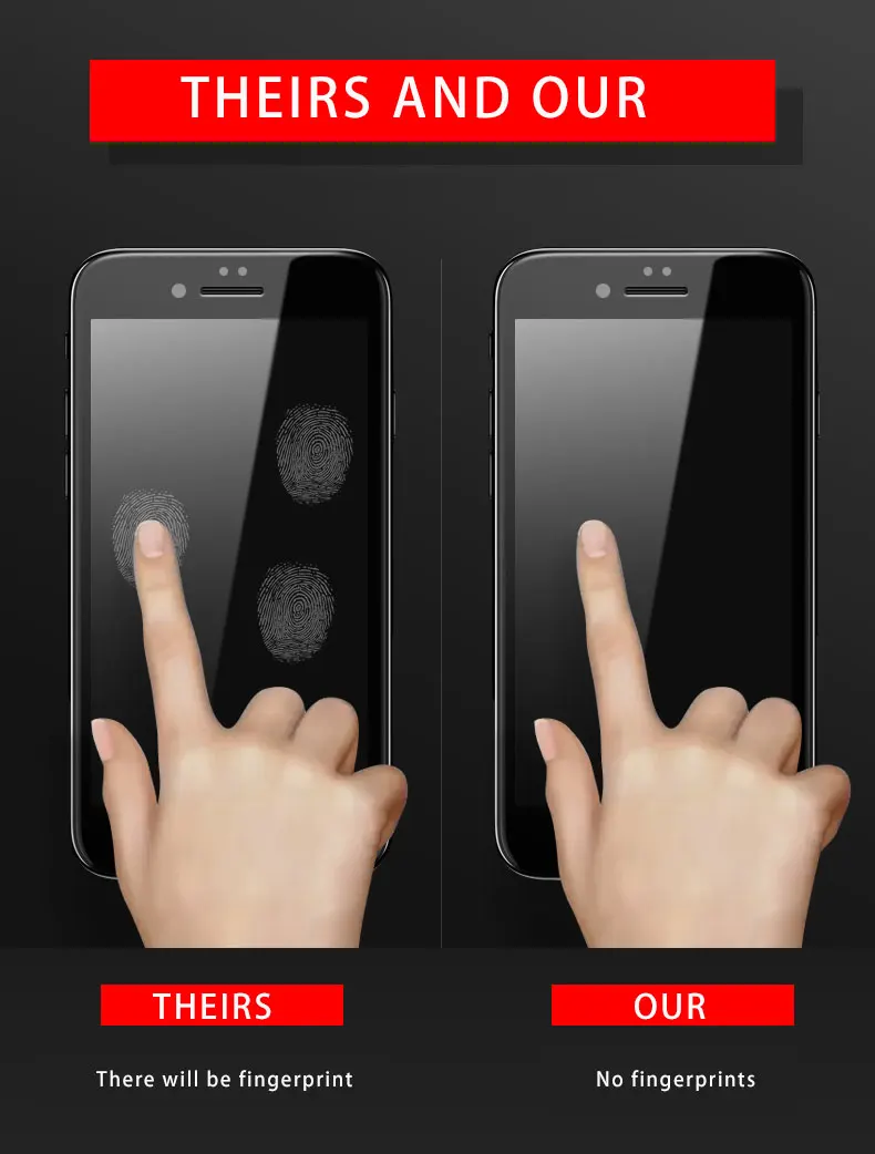 Ultra thin Transparent Glass Full Cover For iPhone 6S 7 8 Plus phone Full Cover Screen Shockproof Protective Light Screen Glass