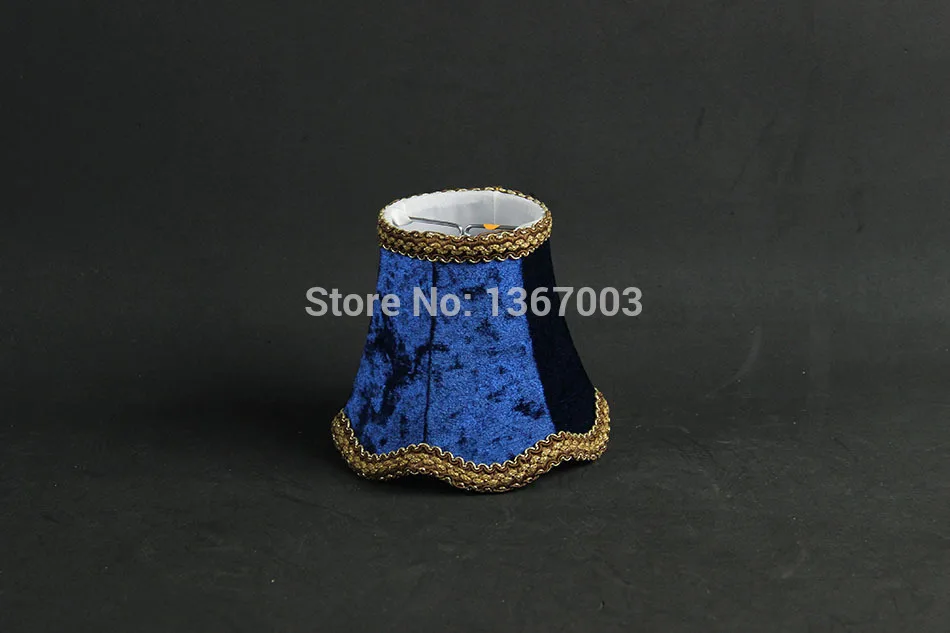 Retro Blue Color Glass Chandelier Flannel Lamp Shades, Luxury Moroccan Wall Lamp Shades, Clip On