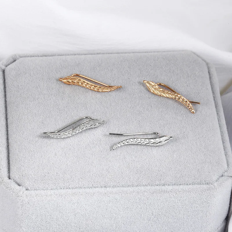 Fashion Girls Leaf Stud Earrings For women simple leaves Ear Cuff Earrings 2020 Fashion Minimalism Jewelry