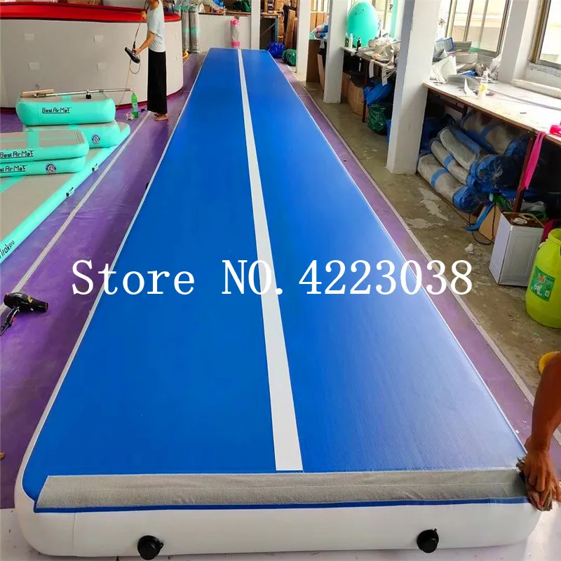 จัดส่งฟรี 10 เมตรยาว Air Track,Inflatable Air Track สําหรับครอบครัว,ชั้นบ้านยิมนาสติก Tumbling Mat,Inflatable Air Track