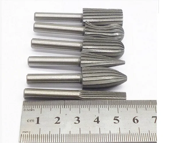 ใหม่6ชิ้นไฮสปีดโม่หมุนตัดไม้แกะสลักเครื่องมือโรตารี