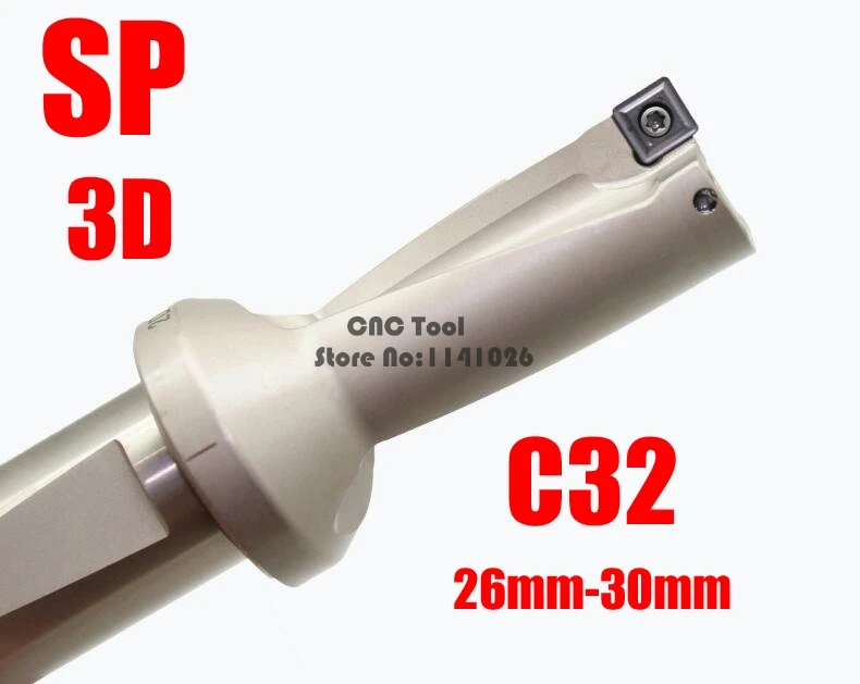 SP C32 3D SD 26 27 28 29 30 mm Indexable U Drill High Quality Fast Drills Precision CNC Expanding Drill Tool for SP Inserts