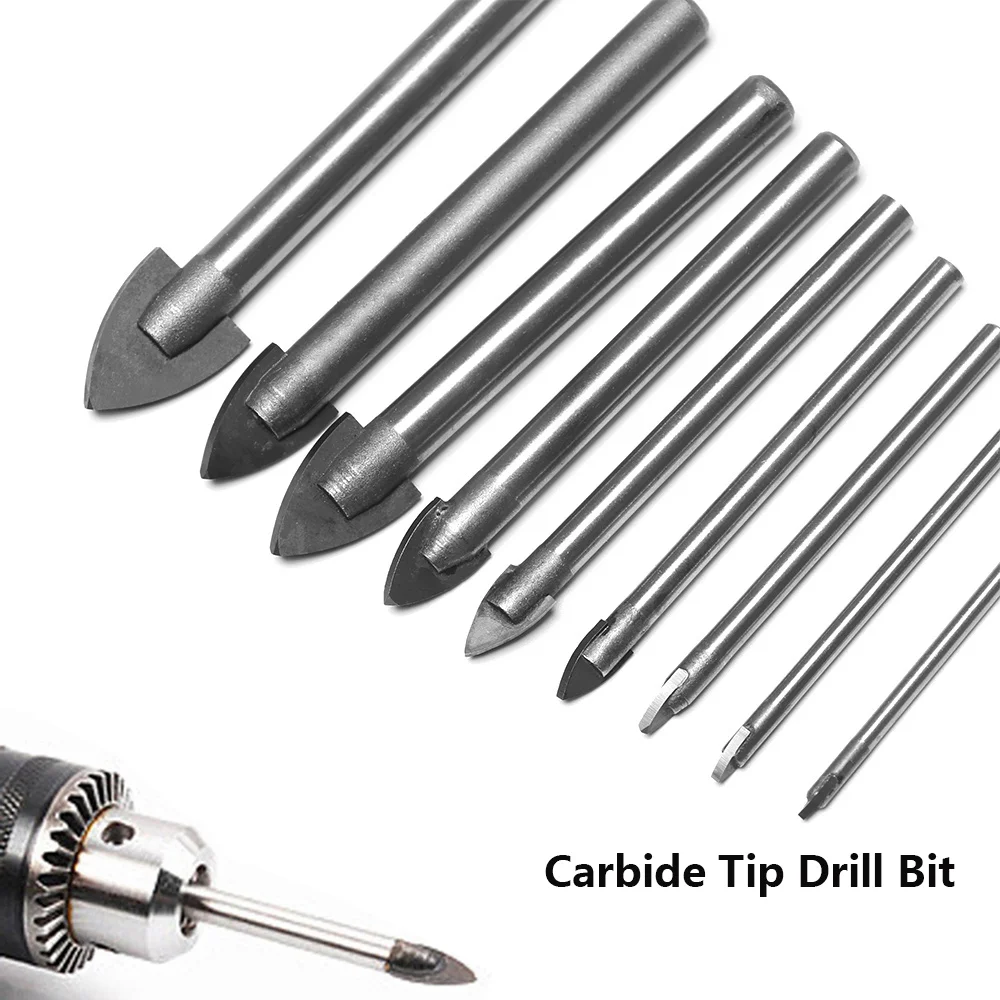 DAYFULI 3-16mm Glass Drill Bit Set Tungsten Carbide Tipped Ceramic Tile Cutter with 1/4