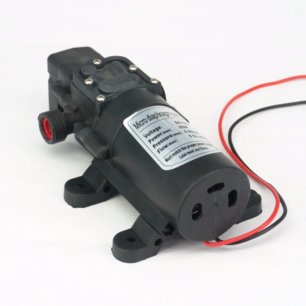 1/2 "BSP męski 12V DC 80W membranowa pompa wodna samozasysający wzmacniacz z automatyczny przełącznik ciśnienia 330L/H myjnia samochodowa — zdjęcie 5