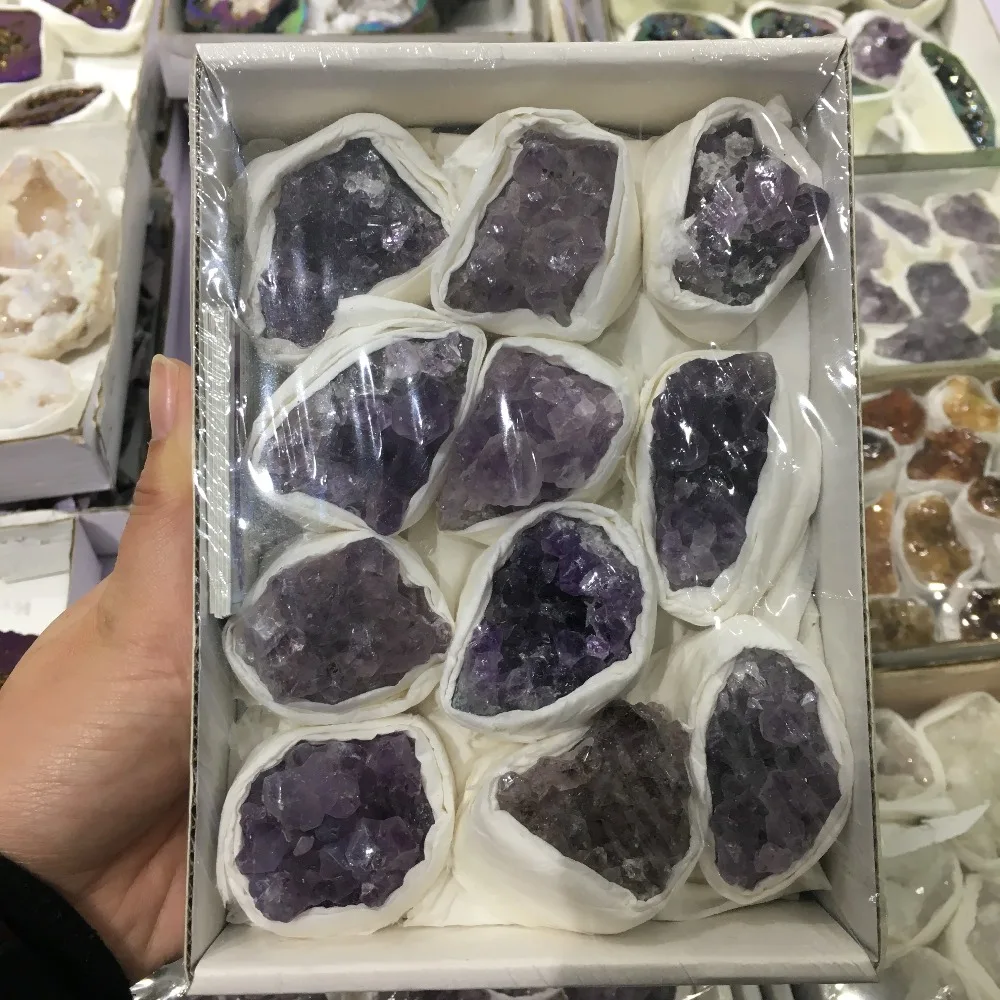 

550-600g natural minerals amethyst geodes crystal cluster for gifts