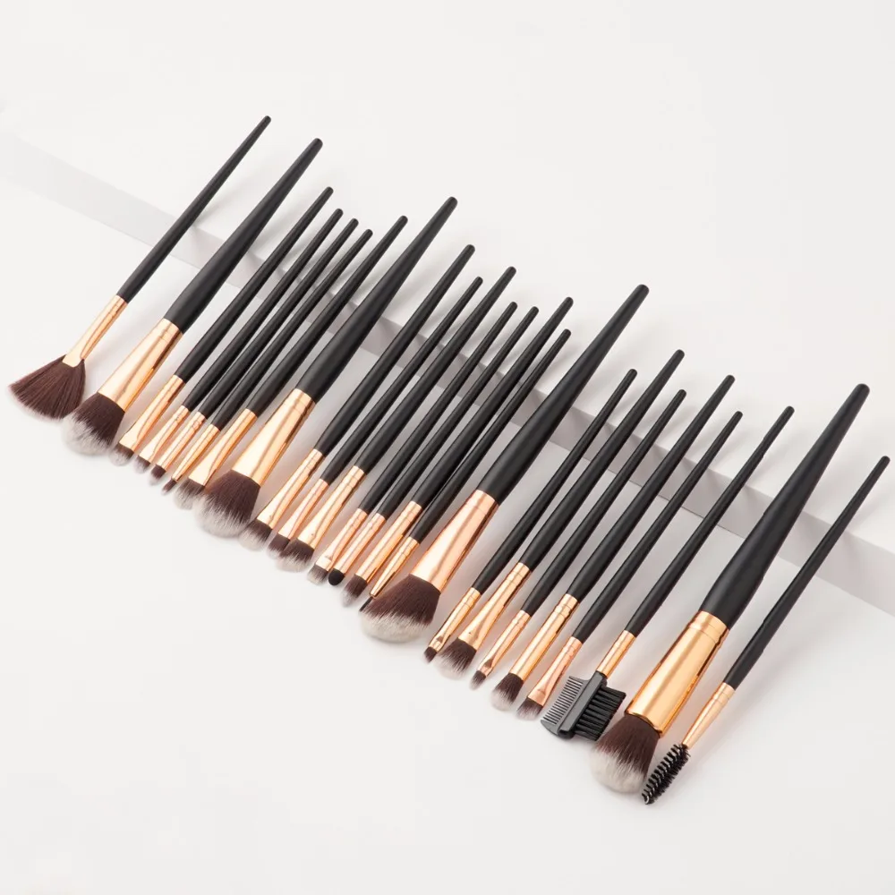 Beauty Make up Brush Set 24pcs Large Foundation Concealer Brush Fan Kabuki Blush Brush for Eye Powder Eyeliner Eyeshadow Eyelash