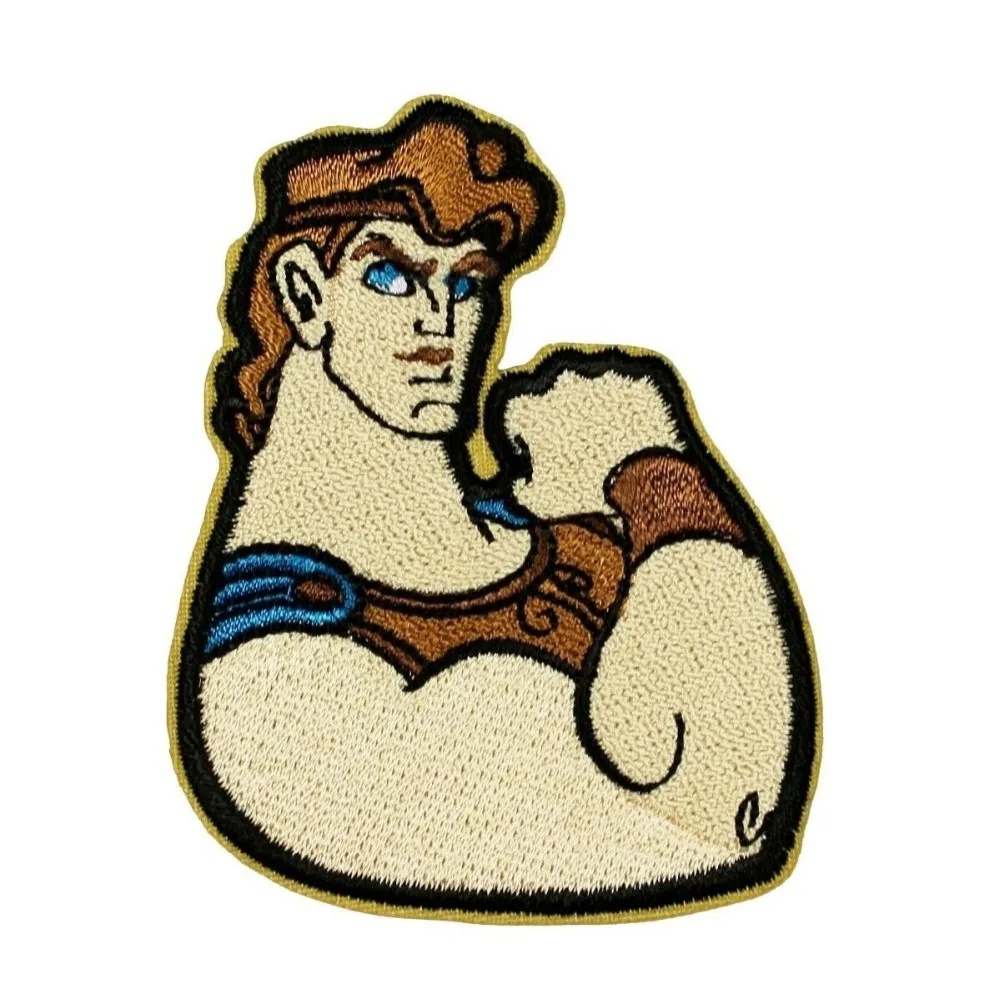 

Custom Logo Embroidered Patches, Greek God Hero Cartoon, Iron on Applique